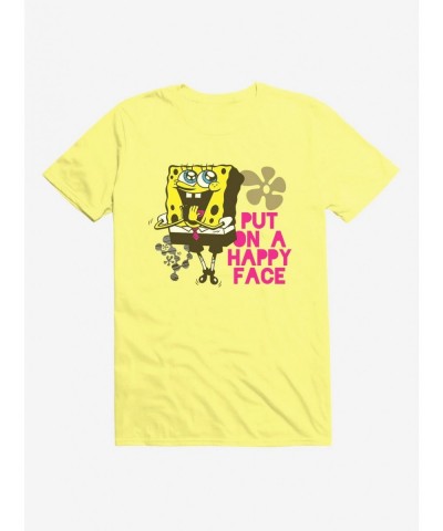 Huge Discount SpongeBob SquarePants Put On A Happy Face T-Shirt $8.60 T-Shirts