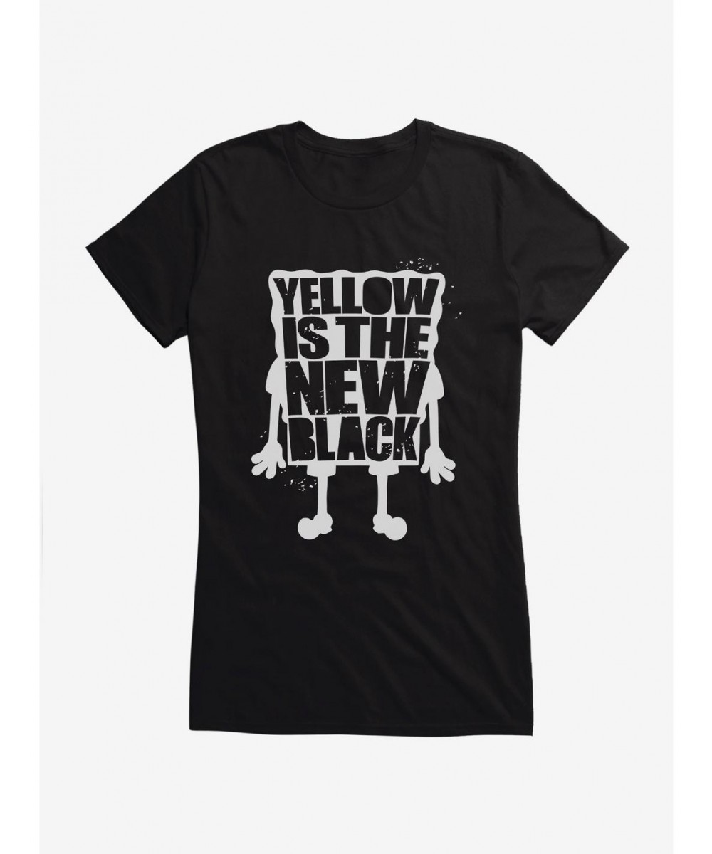 Trendy SpongeBob SquarePants Yellow Is The New Black Girls T-Shirt $6.18 T-Shirts