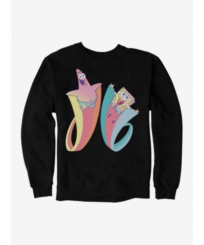 Unique SpongeBob SquarePants Patrick Rainbow Jump Sweatshirt $11.22 Sweatshirts