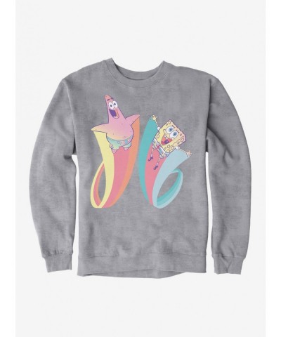 Unique SpongeBob SquarePants Patrick Rainbow Jump Sweatshirt $11.22 Sweatshirts