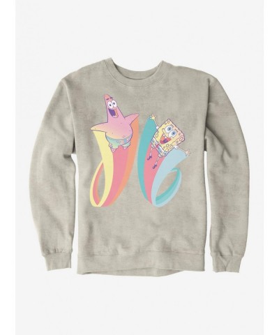 Unique SpongeBob SquarePants Patrick Rainbow Jump Sweatshirt $11.22 Sweatshirts