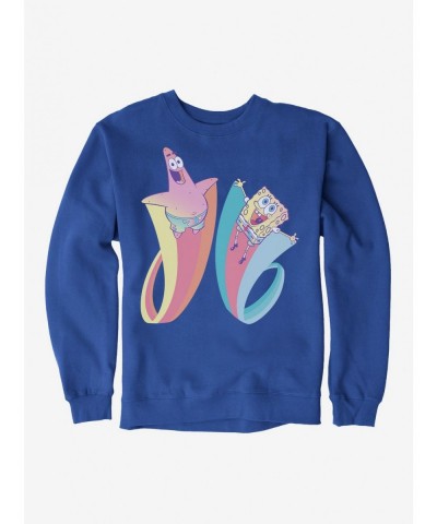 Unique SpongeBob SquarePants Patrick Rainbow Jump Sweatshirt $11.22 Sweatshirts