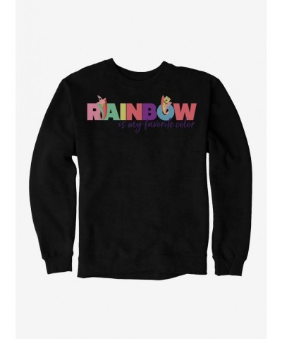 Premium SpongeBob SquarePants Rainbow Is My Favorite Color Sweatshirt $14.17 Sweatshirts