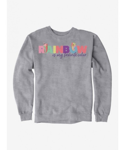 Premium SpongeBob SquarePants Rainbow Is My Favorite Color Sweatshirt $14.17 Sweatshirts