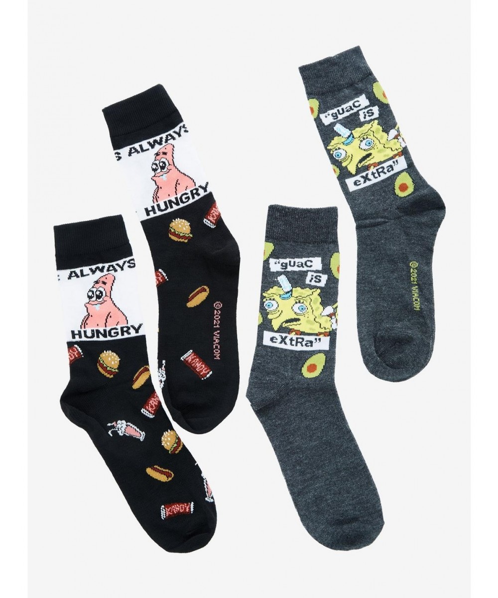 Exclusive Price SpongeBob SquarePants Food Crew Socks 2 Pair $4.64 Merchandises