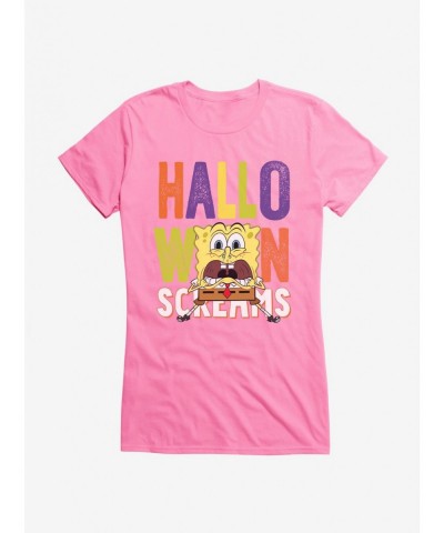 Hot Sale SpongeBob SquarePants Halloween Screams Solo Girls T-Shirt $6.37 T-Shirts