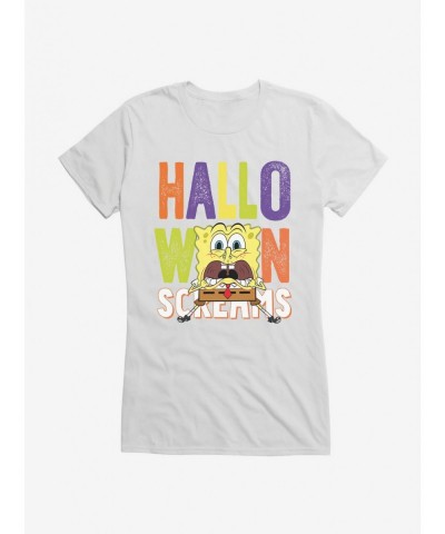 Hot Sale SpongeBob SquarePants Halloween Screams Solo Girls T-Shirt $6.37 T-Shirts