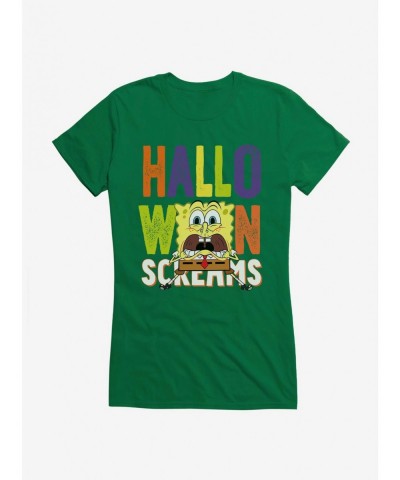 Hot Sale SpongeBob SquarePants Halloween Screams Solo Girls T-Shirt $6.37 T-Shirts