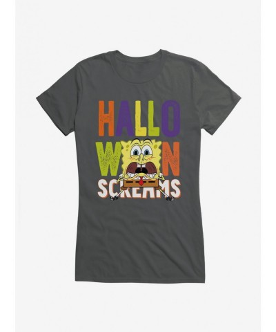 Hot Sale SpongeBob SquarePants Halloween Screams Solo Girls T-Shirt $6.37 T-Shirts