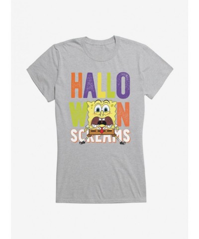 Hot Sale SpongeBob SquarePants Halloween Screams Solo Girls T-Shirt $6.37 T-Shirts