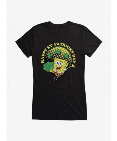 Limited-time Offer SpongeBob SquarePants Happy Saint Patrick's Day Dots Girls T-Shirt $7.57 T-Shirts