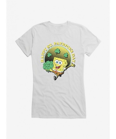 Limited-time Offer SpongeBob SquarePants Happy Saint Patrick's Day Dots Girls T-Shirt $7.57 T-Shirts