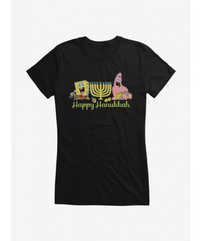 Festival Price SpongeBob SquarePants Happy Hanukkah Duo Girls T-Shirt $8.96 T-Shirts