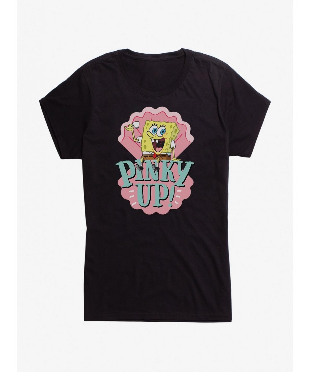 Hot Selling Spongebob Squarepants Pinky Up Girls T-Shirt $6.77 T-Shirts