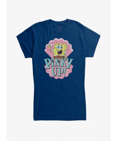 Hot Selling Spongebob Squarepants Pinky Up Girls T-Shirt $6.77 T-Shirts