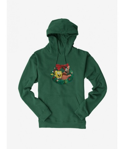 Best Deal SpongeBob SquarePants Christmas Wreath Hoodie $15.09 Hoodies