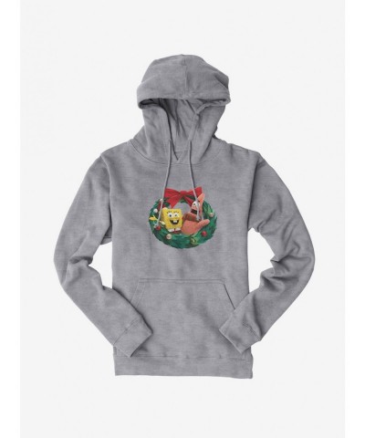 Best Deal SpongeBob SquarePants Christmas Wreath Hoodie $15.09 Hoodies