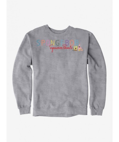 Limited Time Special SpongeBob SquarePants Rainbow Font Sweatshirt $11.81 Sweatshirts