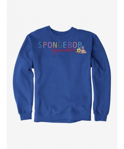 Limited Time Special SpongeBob SquarePants Rainbow Font Sweatshirt $11.81 Sweatshirts