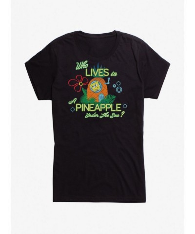 Seasonal Sale Spongebob Squarepants Who Lives In A Pineapple Girls T-Shirt $7.17 T-Shirts