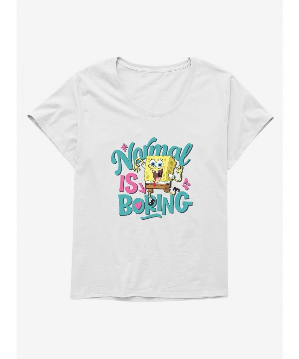 Festival Price SpongeBob SquarePants Normal Is Boring Girls T-Shirt Plus Size $8.13 T-Shirts