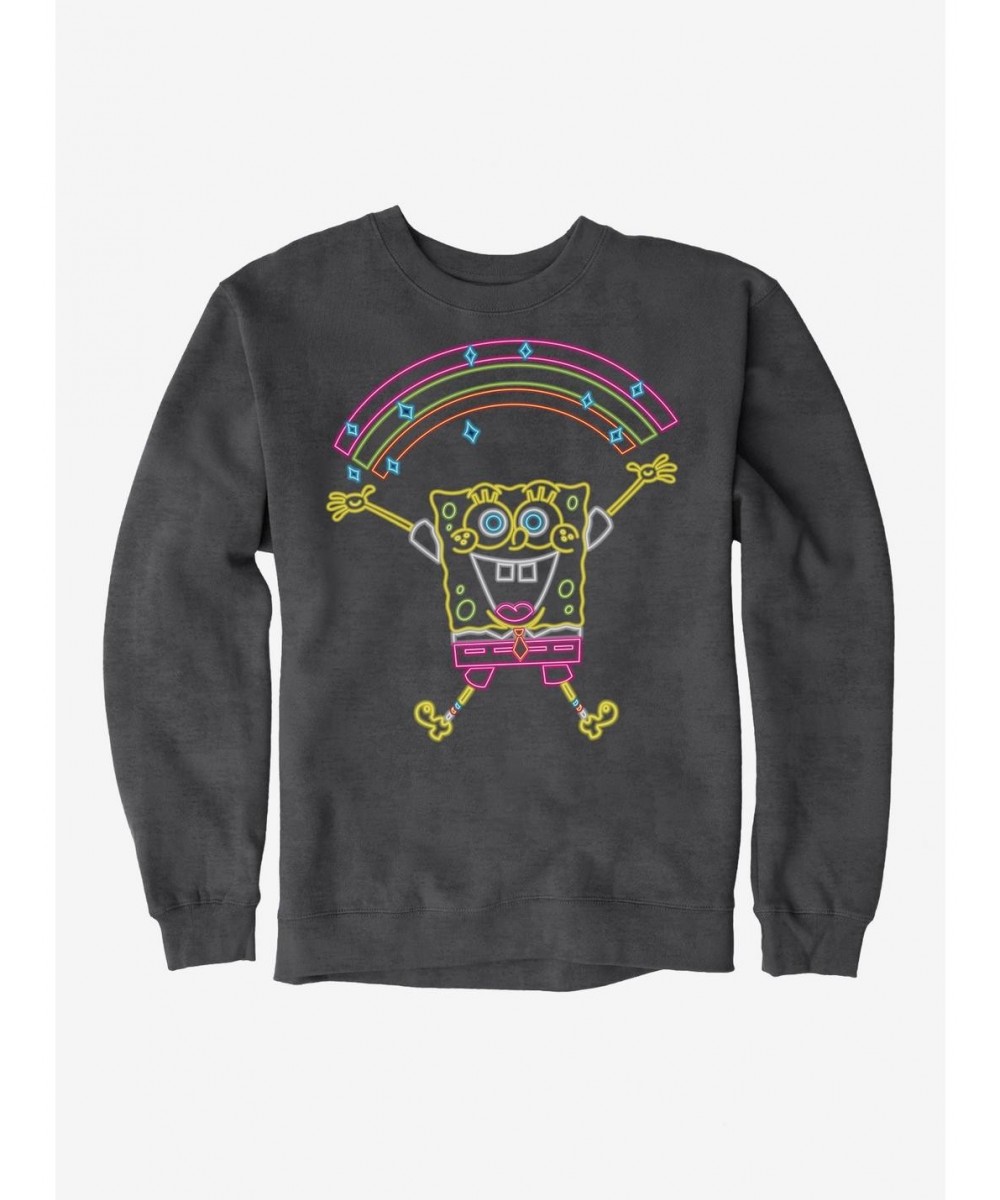 Value for Money SpongeBob SquarePants Neon Rainbow Sparkle Sweatshirt $10.63 Sweatshirts