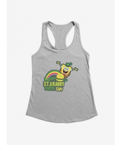 Pre-sale Discount SpongeBob SquarePants Happy St. Krabby Patty Day Girls Tank $7.37 Tanks