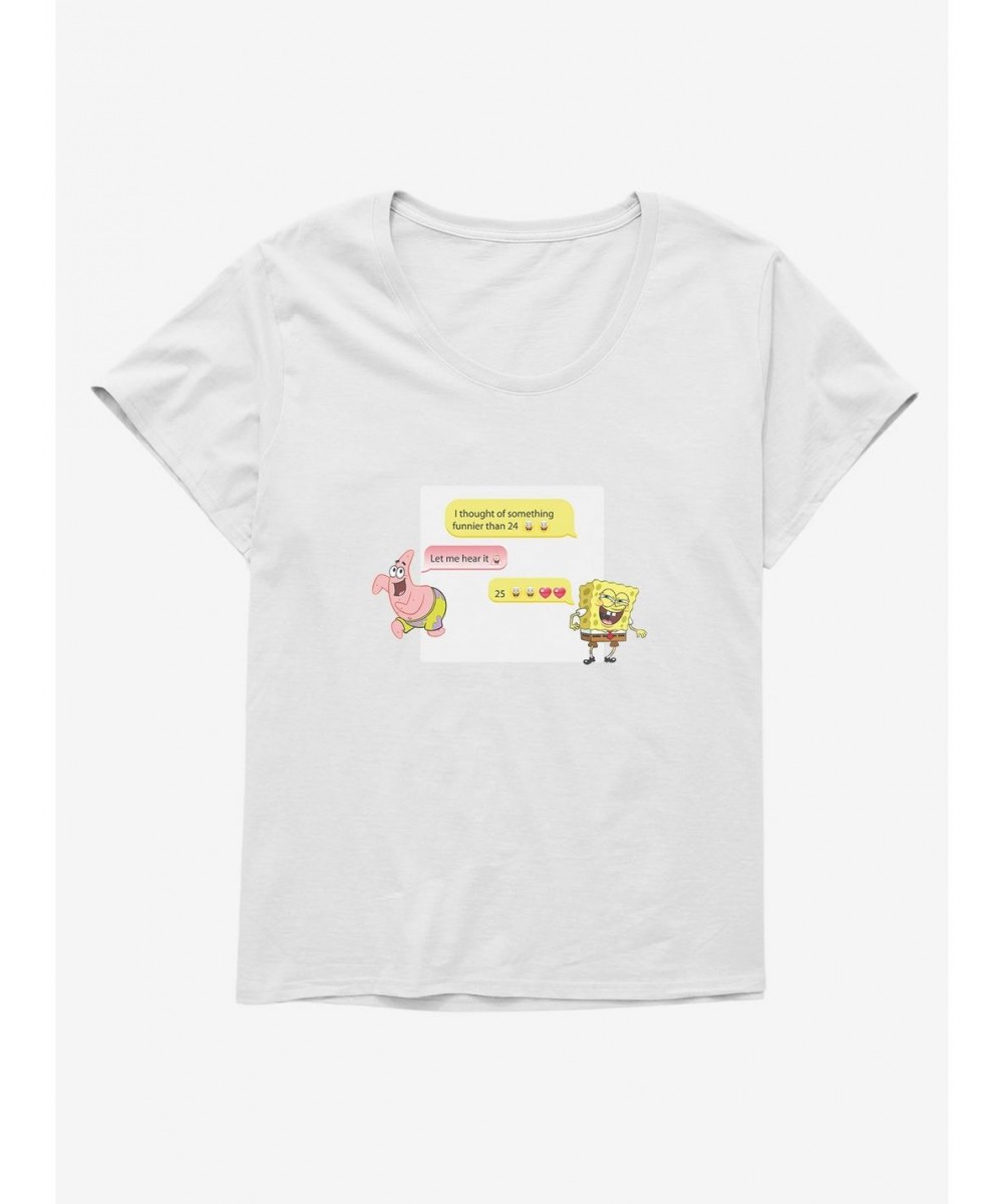 Discount SpongeBob SquarePants Something Funnier Than 24 Girls T-Shirt Plus Size $10.52 T-Shirts