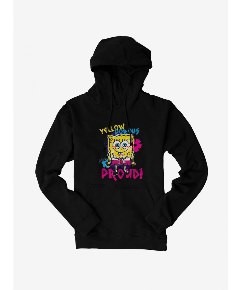 Cheap Sale SpongeBob SquarePants Yellow, Porous And Proud Hoodie $15.80 Hoodies