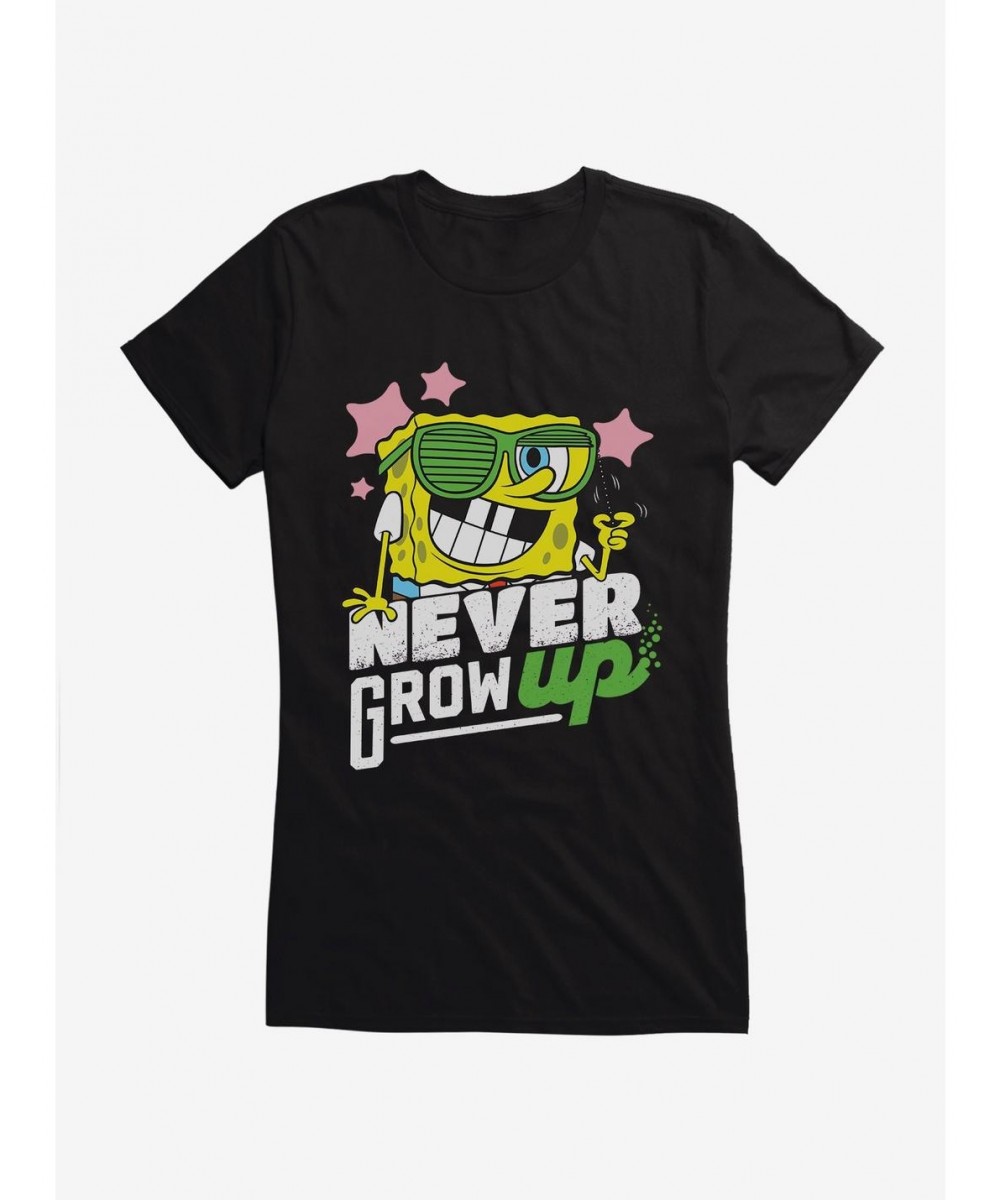 Festival Price SpongeBob SquarePants Never Grow Up Girls T-Shirt $9.76 T-Shirts