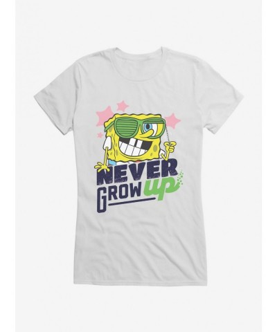 Festival Price SpongeBob SquarePants Never Grow Up Girls T-Shirt $9.76 T-Shirts