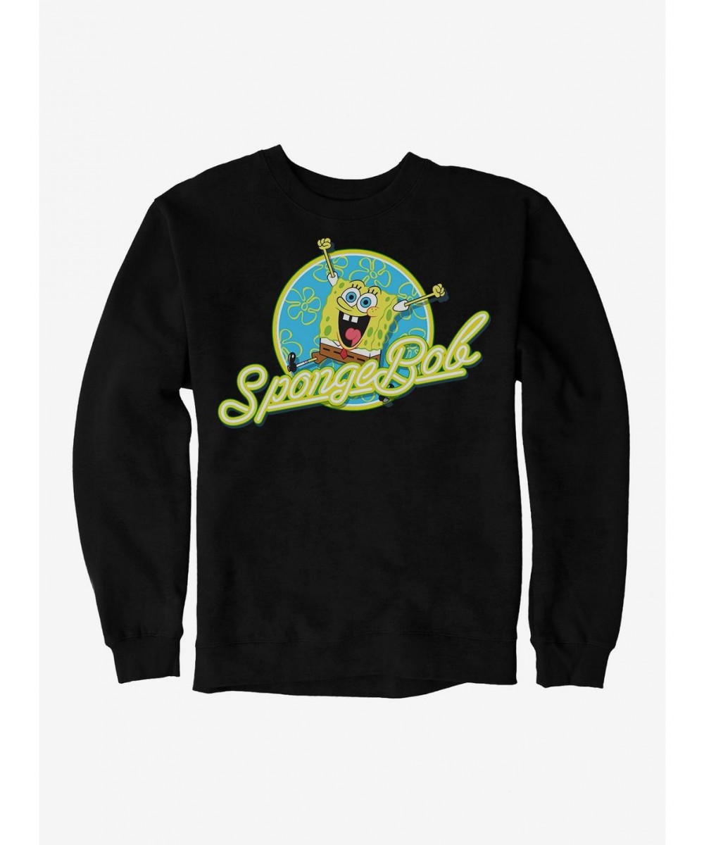 Limited-time Offer SpongeBob SquarePants Neon Circle Logo Sweatshirt $13.28 Sweatshirts