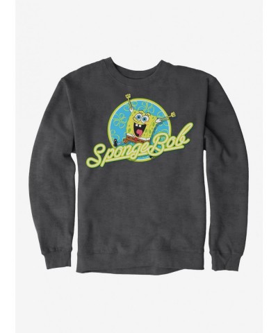 Limited-time Offer SpongeBob SquarePants Neon Circle Logo Sweatshirt $13.28 Sweatshirts