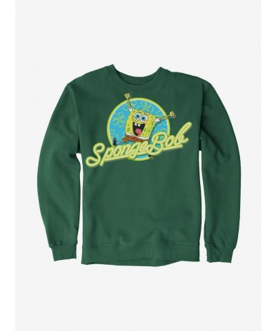 Limited-time Offer SpongeBob SquarePants Neon Circle Logo Sweatshirt $13.28 Sweatshirts