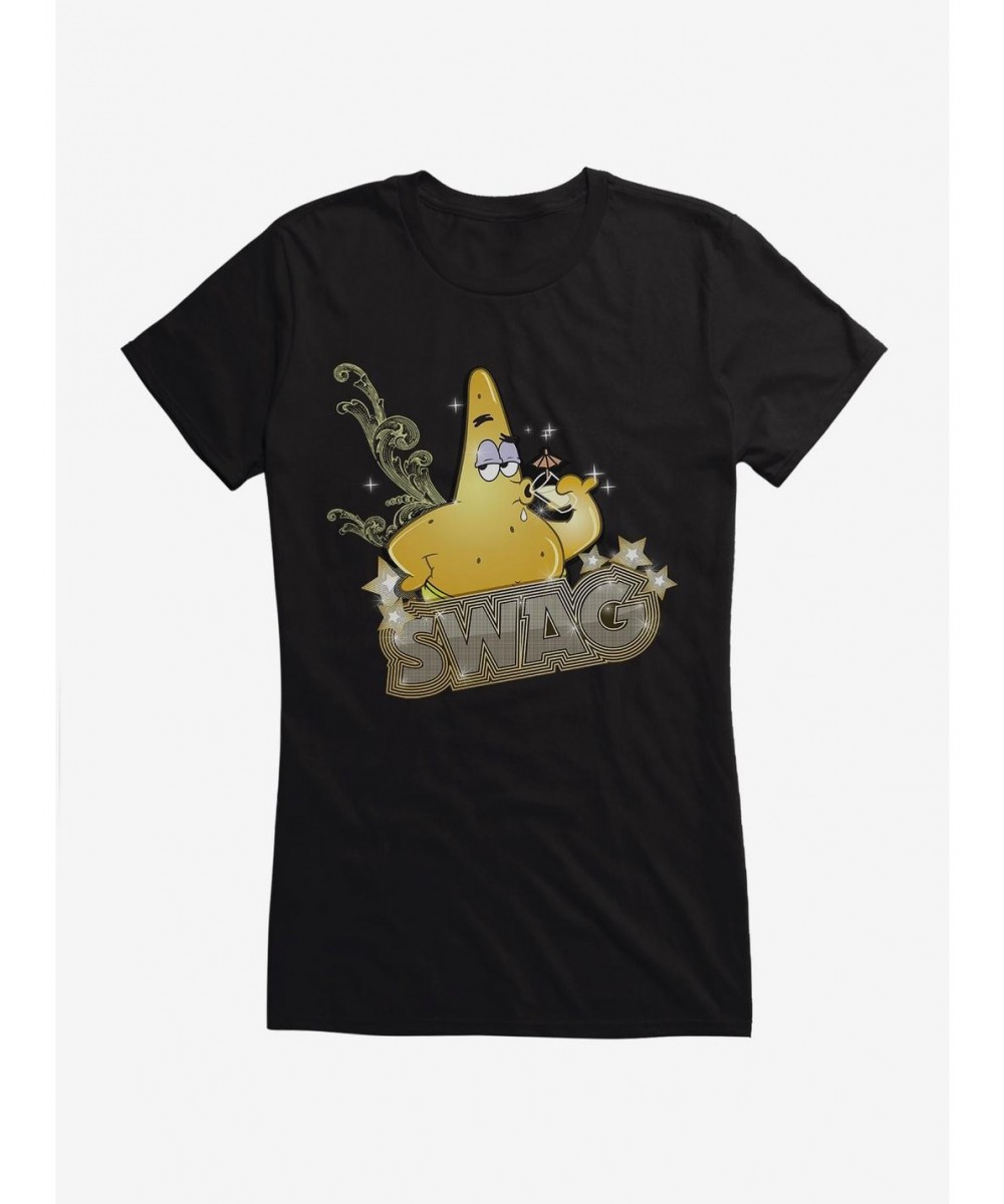 Limited Time Special SpongeBob SquarePants Patrick Gold Swag Girls T-Shirt $8.57 T-Shirts