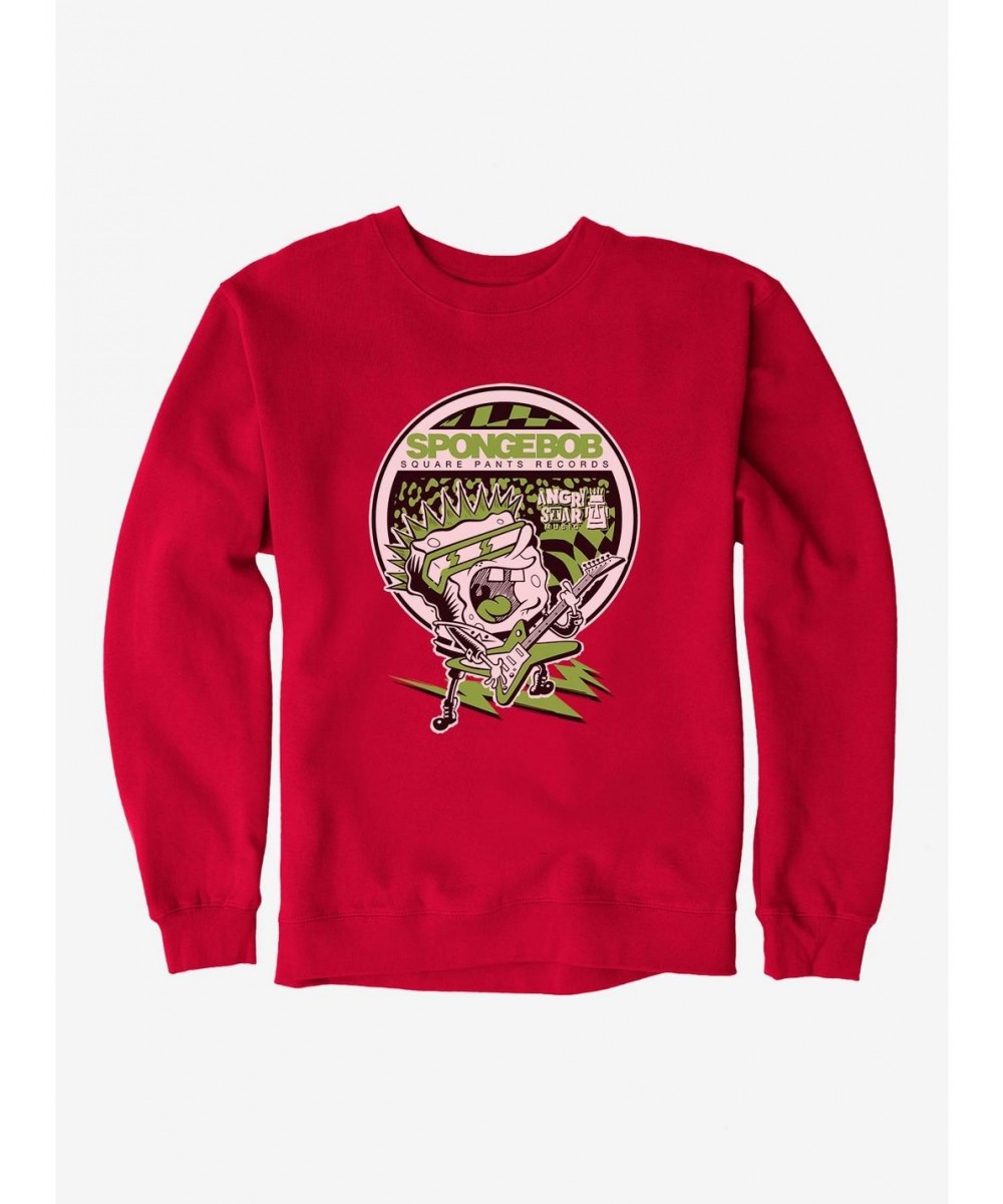 Discount Sale SpongeBob SquarePants Punk Records Sweatshirt $12.99 Sweatshirts