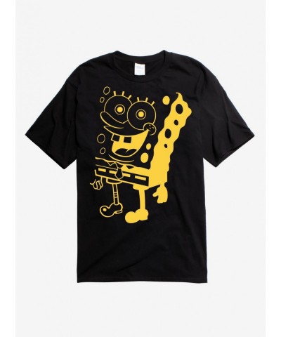 Best Deal SpongeBob Black and Yellow T-Shirt $10.15 T-Shirts