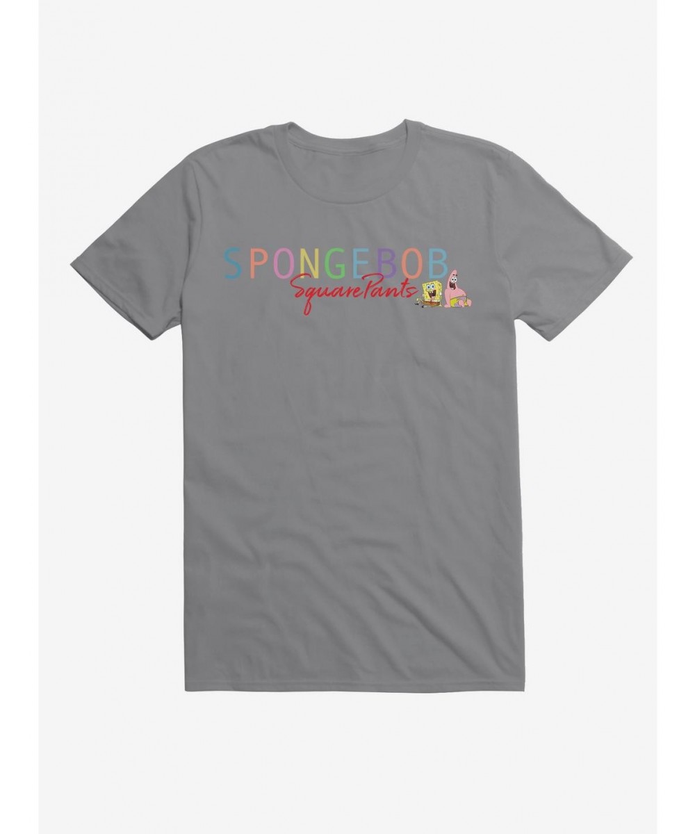 Limited Time Special Spongebob Squarepants Rainbow Font T-Shirt $6.31 T-Shirts