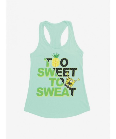 Flash Sale SpongeBob SquarePants Too Sweet To Sweat Girls Tank $9.16 Tanks