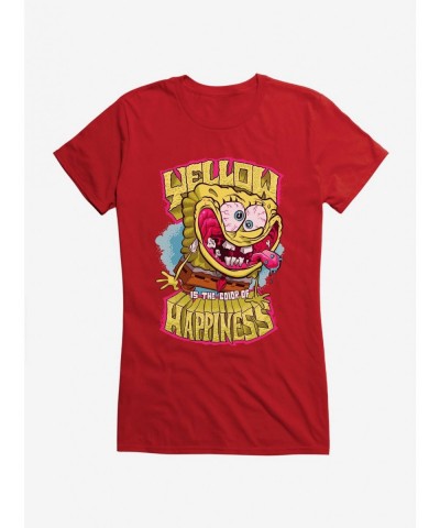 High Quality SpongeBob SquarePants Yellow Happiness Girls T-Shirt $8.76 T-Shirts