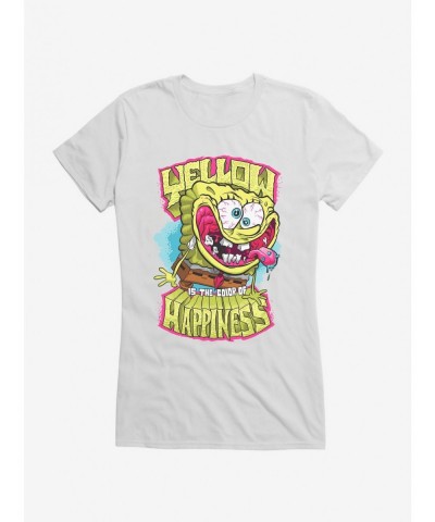 High Quality SpongeBob SquarePants Yellow Happiness Girls T-Shirt $8.76 T-Shirts