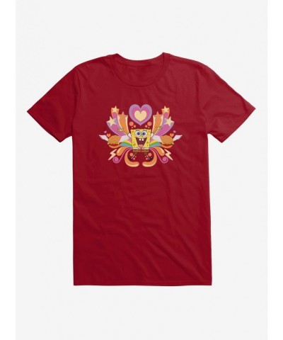 New Arrival SpongeBob SquarePants Hearts, Stars And Burgers T-Shirt $9.56 T-Shirts