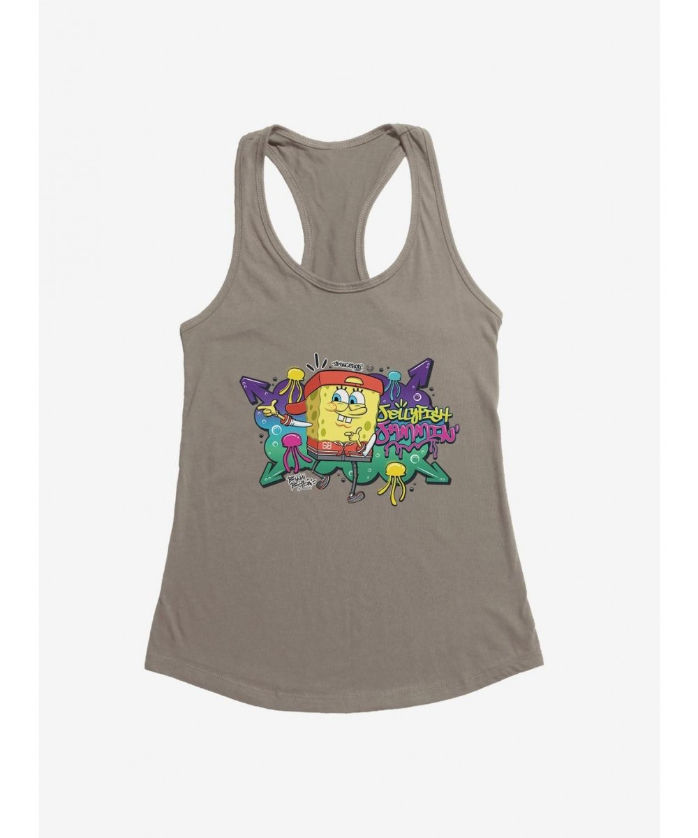 New Arrival SpongeBob SquarePants Hip Hop Jellyfish Jammin' Girls Tank $7.37 Tanks