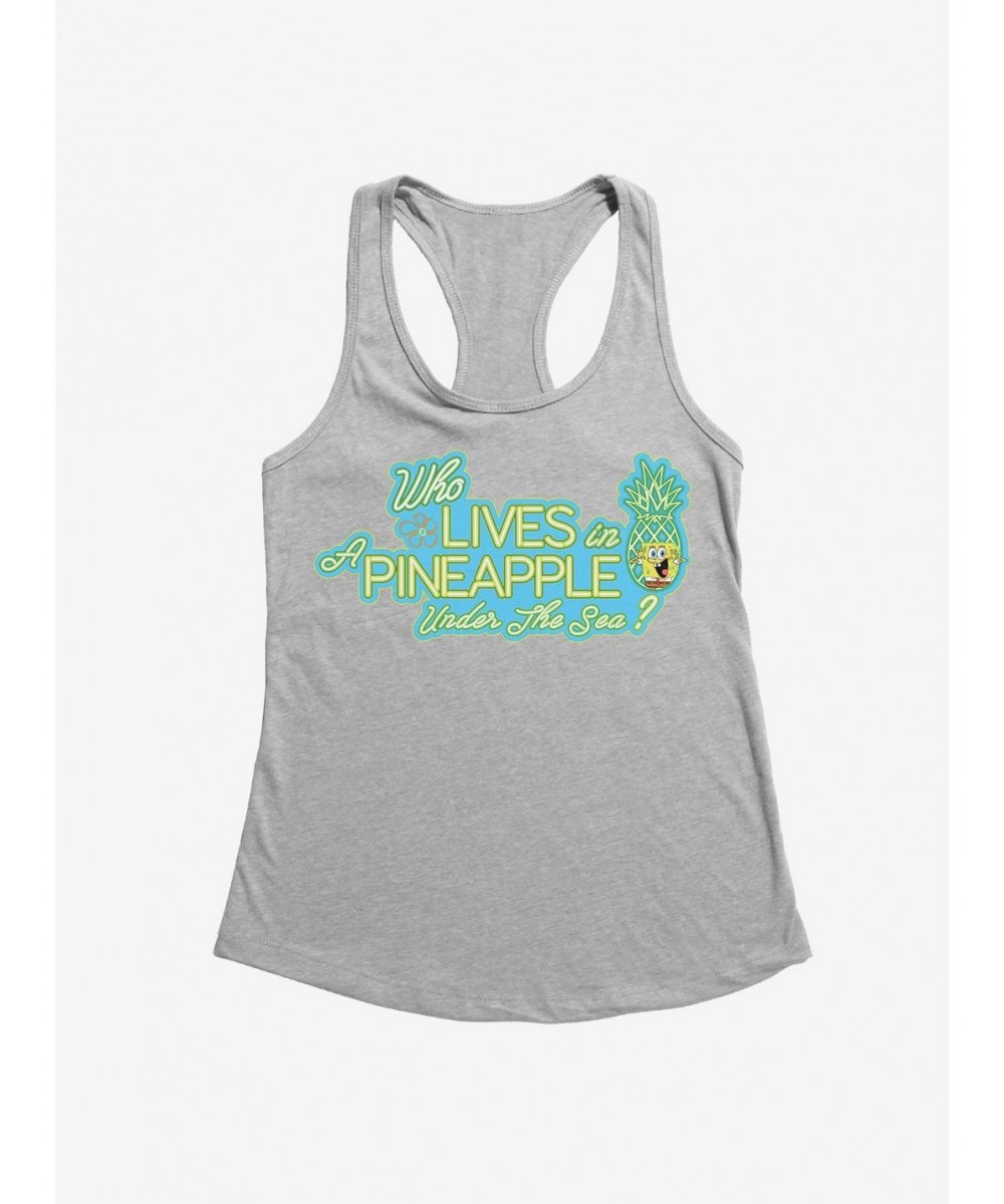 Hot Sale SpongeBob SquarePants Lives In A Pineapple Girls Tank $5.98 Tanks