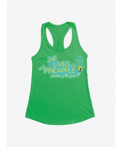 Hot Sale SpongeBob SquarePants Lives In A Pineapple Girls Tank $5.98 Tanks