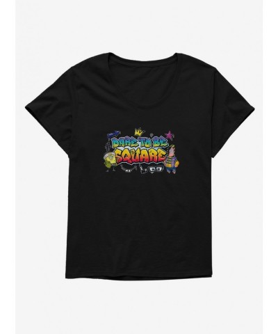 Exclusive Price SpongeBob SquarePants Hip Hop Dare To Be Square Girls T-Shirt Plus Size $11.96 T-Shirts