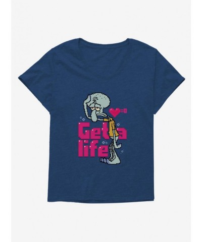 Cheap Sale SpongeBob SquarePants Get A Life Squidward Girls T-Shirt Plus Size $7.18 T-Shirts