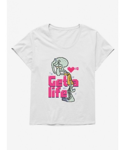 Cheap Sale SpongeBob SquarePants Get A Life Squidward Girls T-Shirt Plus Size $7.18 T-Shirts