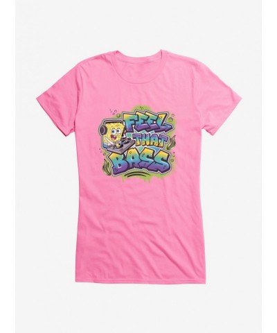 Festival Price SpongeBob SquarePants Hip Hop Feel That Bass Girls T-Shirt $6.37 T-Shirts