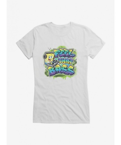 Festival Price SpongeBob SquarePants Hip Hop Feel That Bass Girls T-Shirt $6.37 T-Shirts